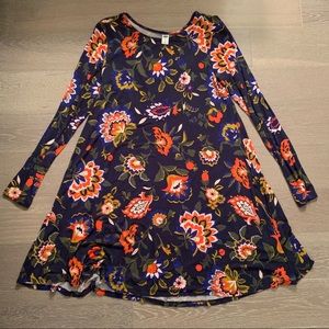 Old navy blue floral swing dress